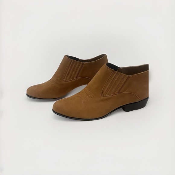 Anthropologie Chamula Leather Western Ankle Booties Size 24.5cm/ 7.5 US Women’s - Picture 1 of 7